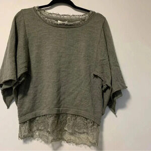 Wrap 100% merino  wool army green sweater